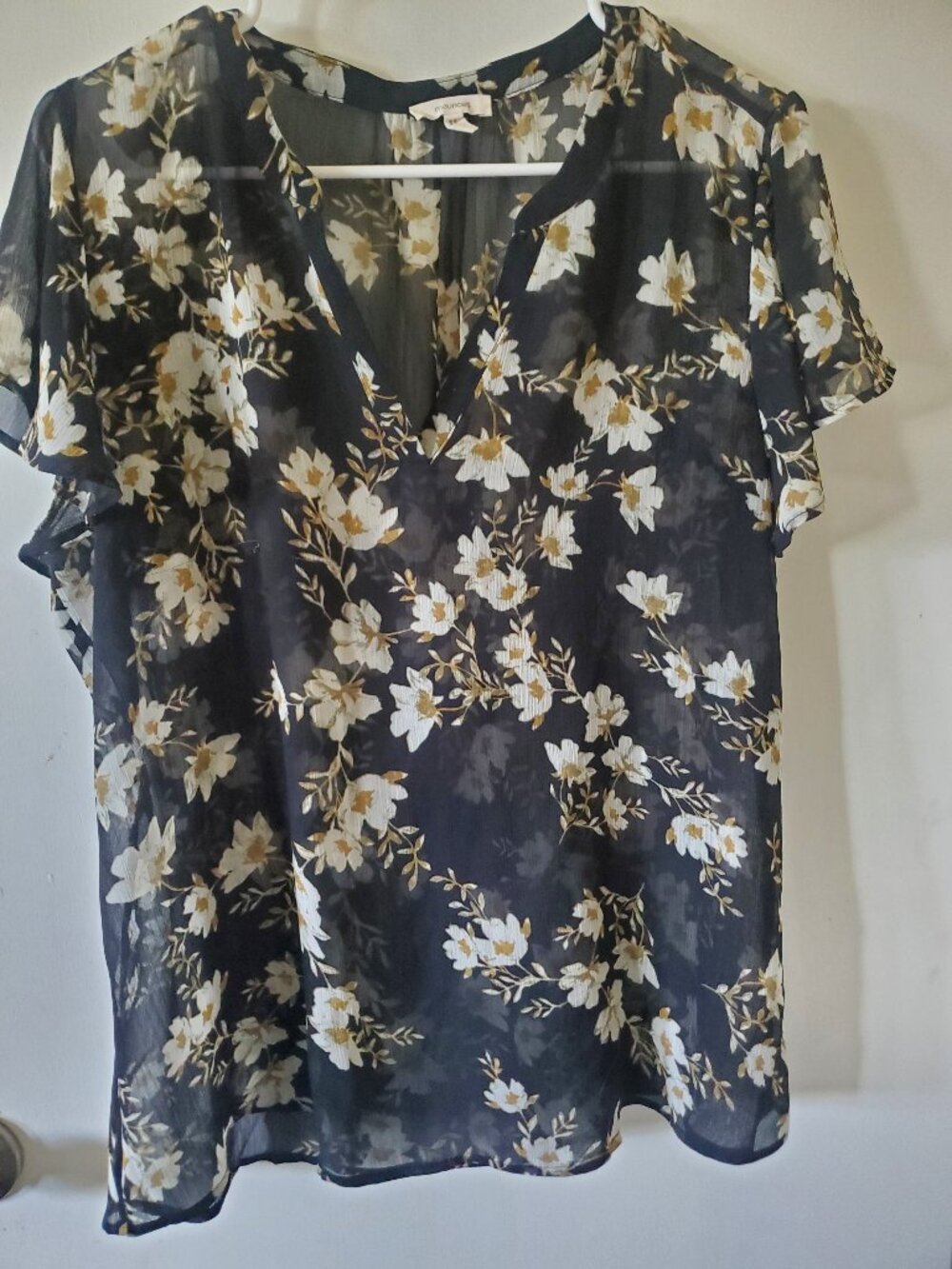 Maurices sheer floral blouse